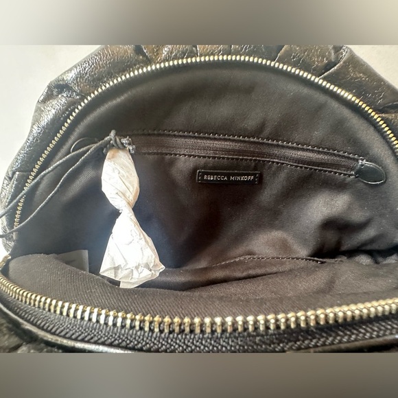 NWT! Rebecca Minkoff Elegant Black Metallic Ruched Clutch Bag